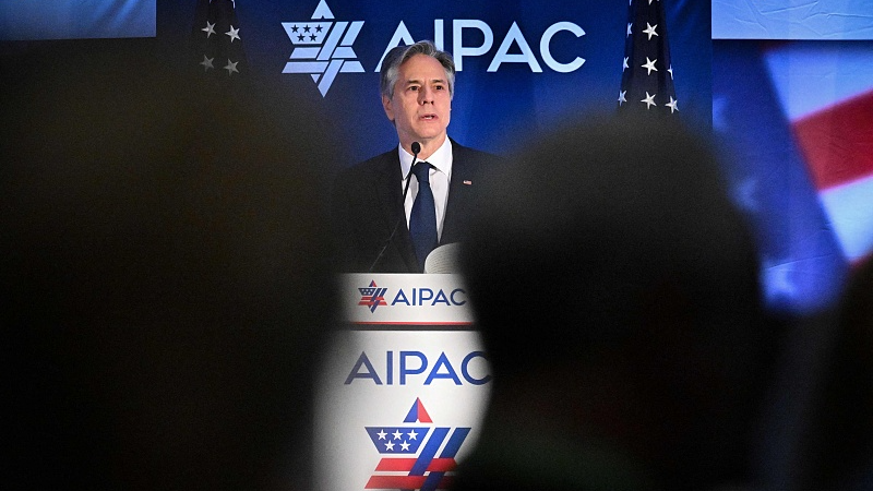 U.S. Secretary of State Antony Blinken delivers remarks at the 2023 American Israel public affairs committee policy summit in Washington, D.C., June 5, 2023. /CFP