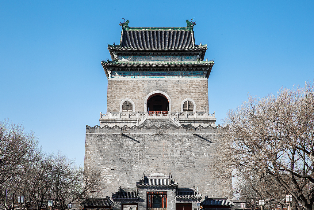 The Bell Tower on the north end of the Beijing Central Axis. /CFP