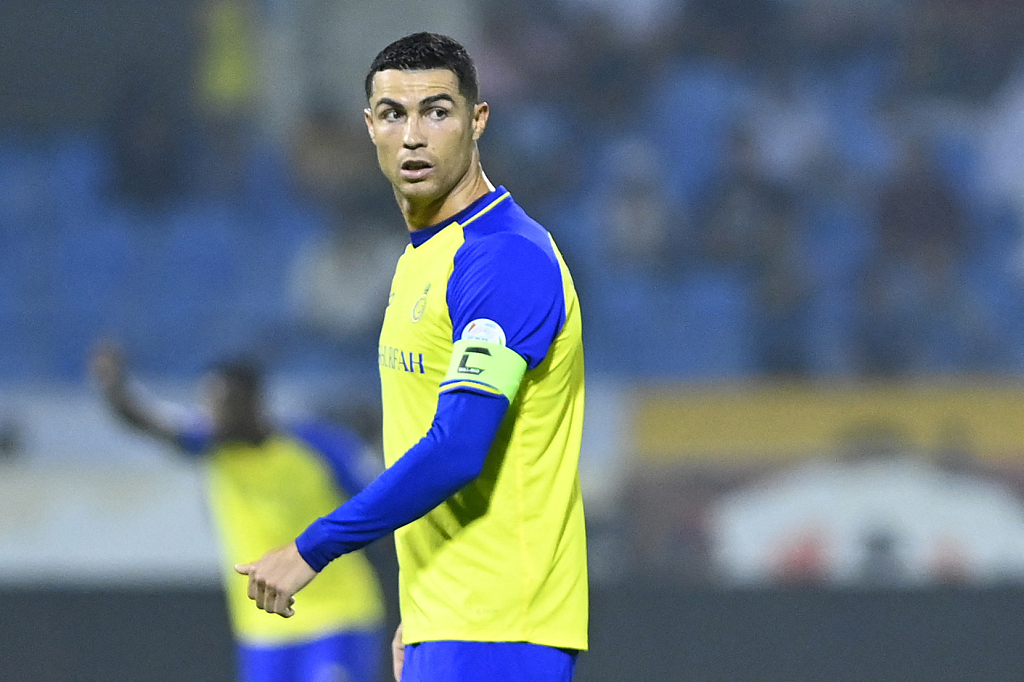 Al Nassr's Cristiano Ronaldo during their Saudi Pro League clash with Al-Ettifaq at the Prince Mohammed Bin Fahd Stadium in Dammam, Saudi Arabia, May 27, 2023. /CFP