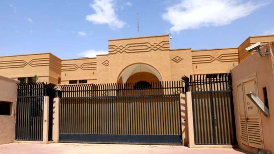 The Iranian embassy in the diplomatic quarter of the Saudi capital Riyadh. /CMG 