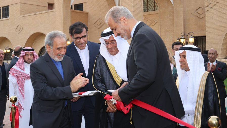 Iranian Deputy Foreign Minister Alireza Bigdeli (2nd right) attends the ceremony to reopen the Iranian embassy in Riyadh, Saudi Arabia, June 6, 2023. /Xinhua