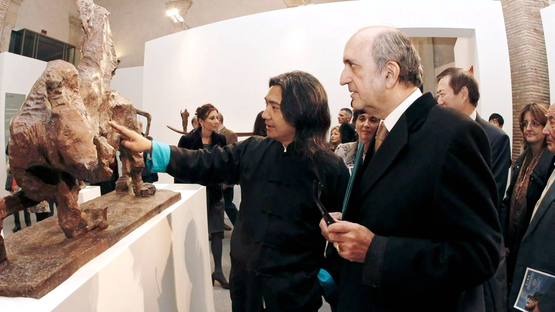 Chinese artist Wu Weishan attends his international touring art exhibition at the Palazzo Venezia in Rome, Italy in 2012. /CGTN