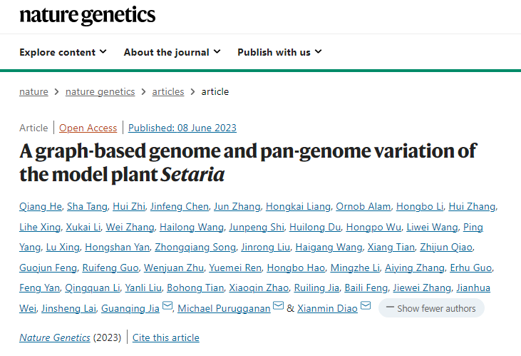 Screenshot of study published in the journal Nature Genetics.