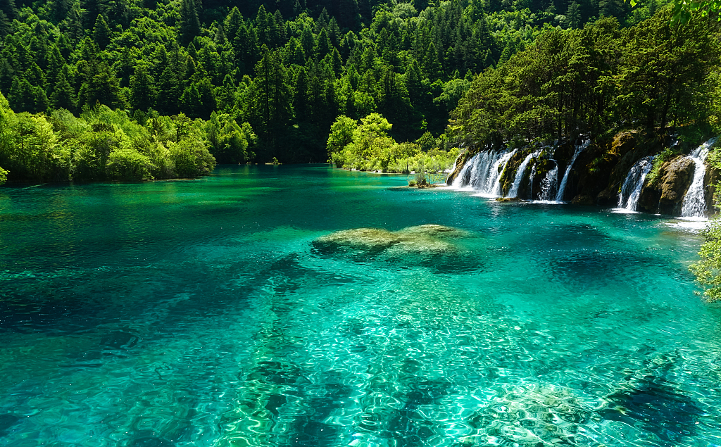 The famous scenic spot Huohua Lake in Jiuzhaigou Valley. /VCG