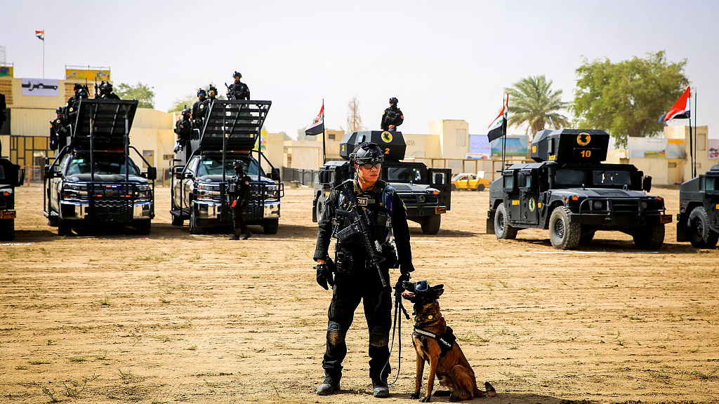 The Iraqi Counter Terrorism Service holds a drill in Baghdad, Iraq, July 11, 2022. /CFP