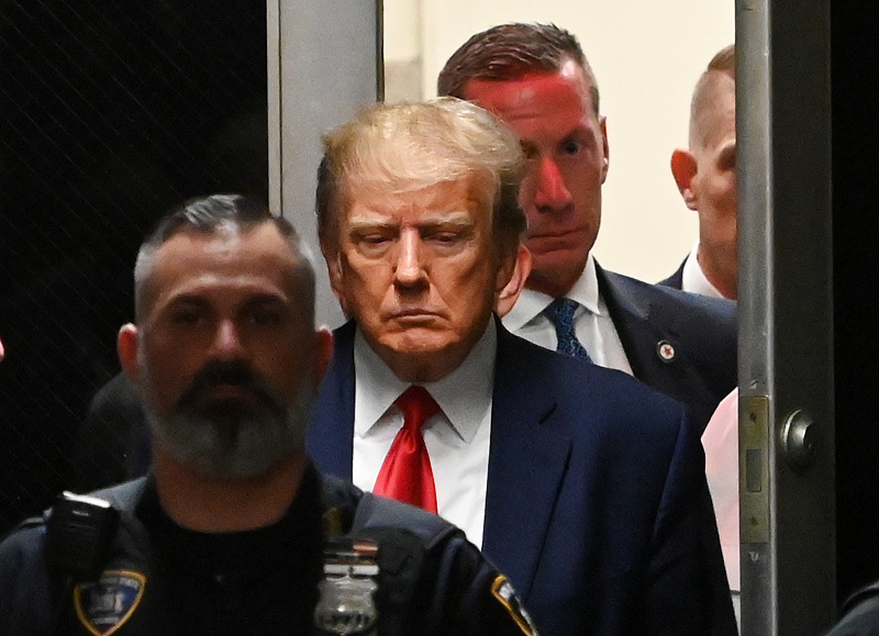 Former U.S. President Donald Trump departs State Supreme Court at 100 Centre Street for his arraignment after a grand jury indictment in New York City, April 4, 2023. /CFP