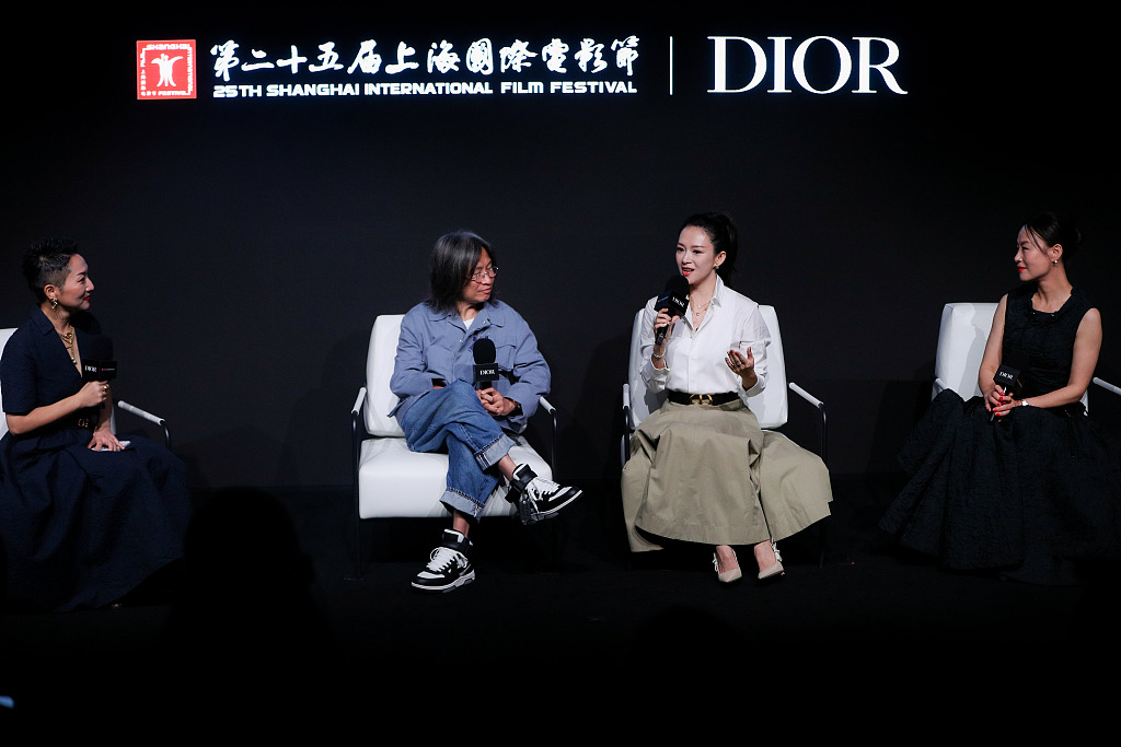 Chinese actress Zhang Ziyi speaks while attending a forum at the 25th Shanghai International Film Festival on June 10, 2023. /CFP