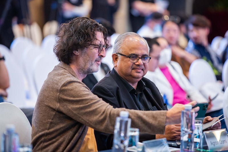 Representatives of the Belt and Road Film Festival Alliance and filmmakers attend a news conference in Shanghai on June 6, 2023. /CFP