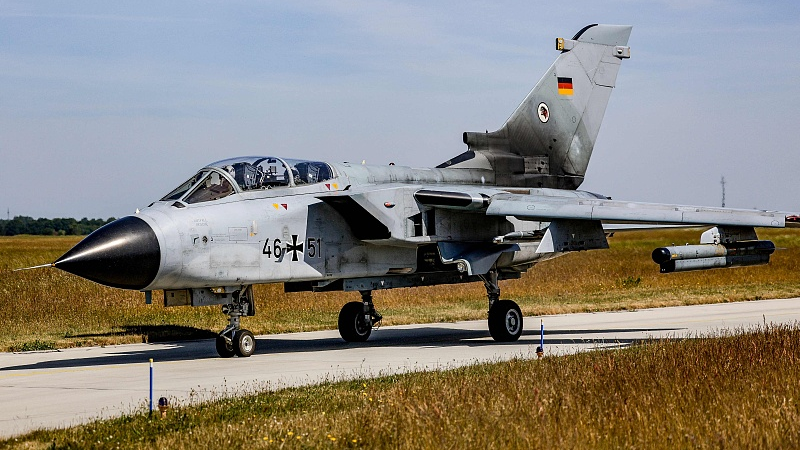 A German ECR Tornado takes off from the military airport in Jagel, Germany, June 9, 2023. /CFP