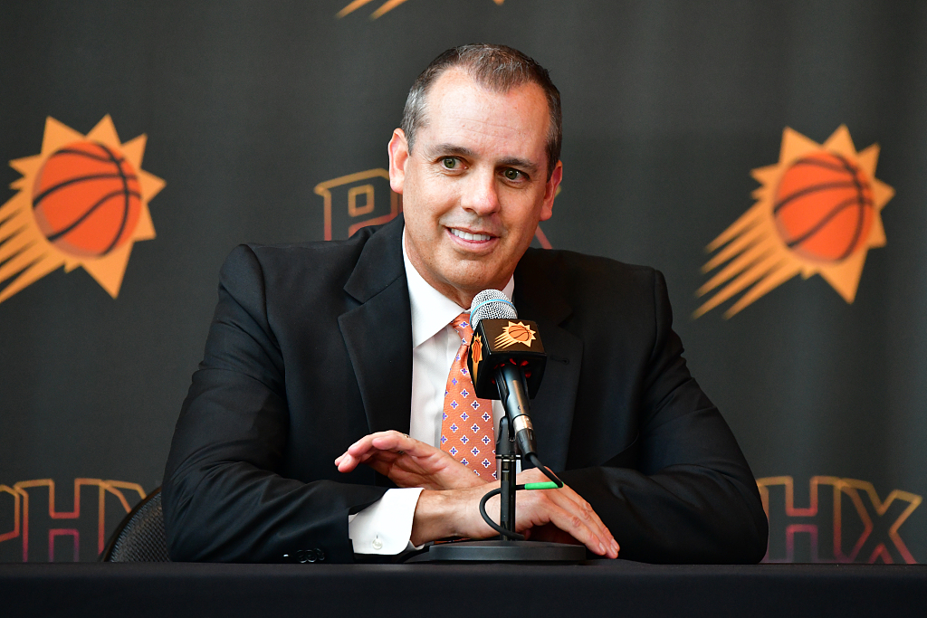 Frank Vogel, head coach of the Phoenix Suns, attends his introductory press conference at the Footprint Center in Phoenix, Arizona, June 6, 2023. /CFP