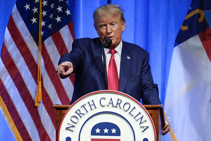 Former U.S. President Donald Trump speaks during the North Carolina Republican Party Convention in Greensboro, North Carolina, U.S., June 10, 2023. /CFP