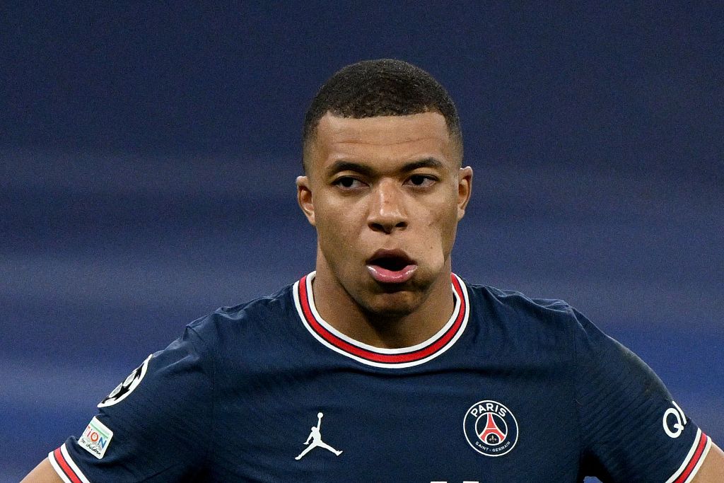 Kylian Mbappe during the Champions League match between Real Madrid  and PSG at the Santiago Bernabeu in Madrid, Spain, March 9, 2022. /CFP