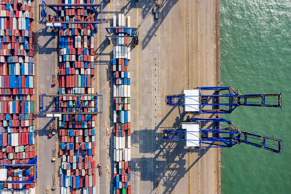 A container terminal in Haikou Port, Hainan Province, February 12, 2023. /CFP