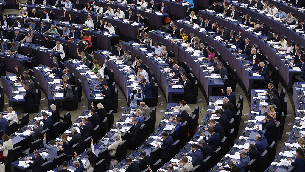 Lawmakers vote on the Artificial Intelligence act at the European Parliament in Strasbourg, eastern France, June 14, 2023. /CFP