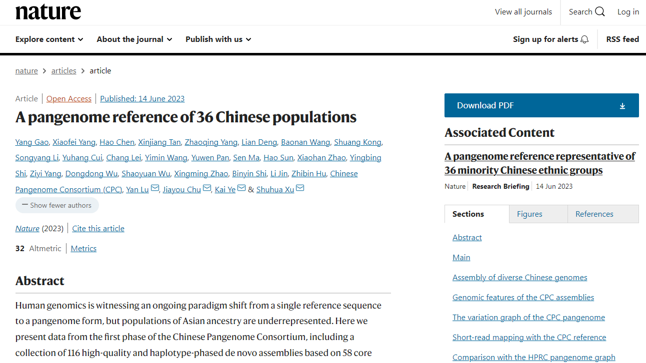 A screenshot of the published study on Nature website. /Nature