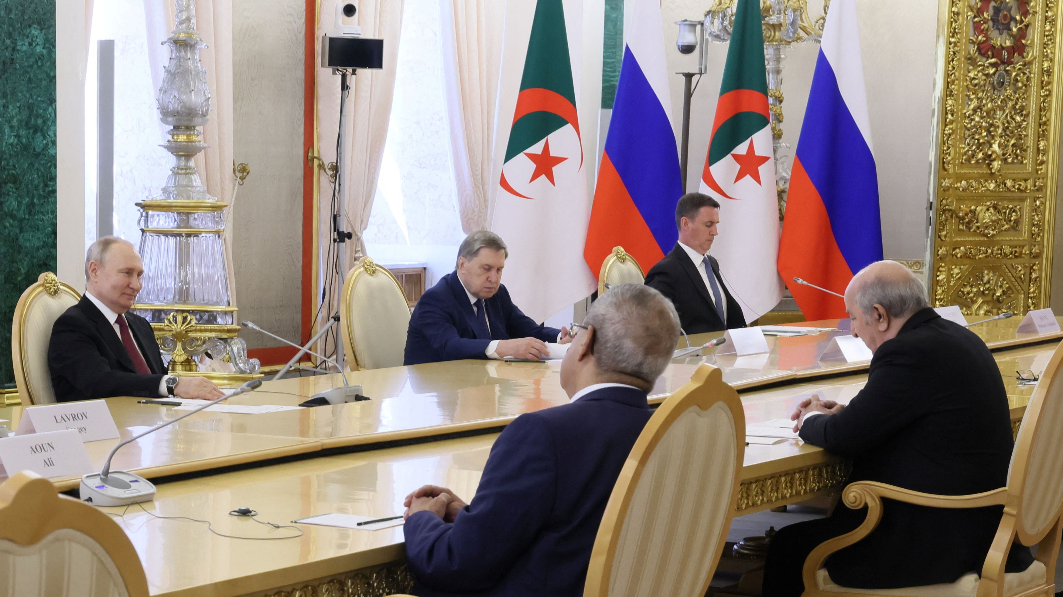 Russian President Vladimir Putin attends a meeting with his Algerian counterpart Abdelmadjid Tebboune at the Kremlin in Moscow, Russia, June 15, 2023. /Reuters
