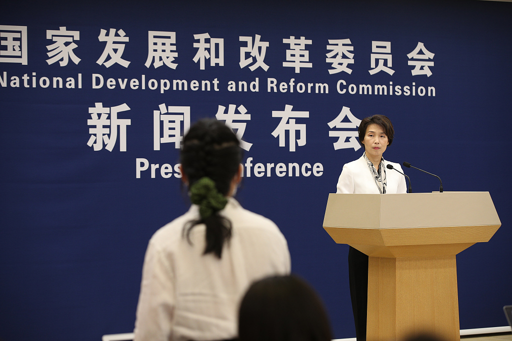 NDRC spokesperson Meng Wei addresses queries at the commission's June press conference, Beijing, China, June 16, 2023. /CFP