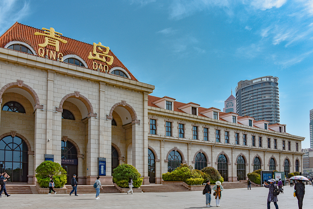 This undated photo shows a view of Qingdao Railway Station, Shandong Province. /CFP