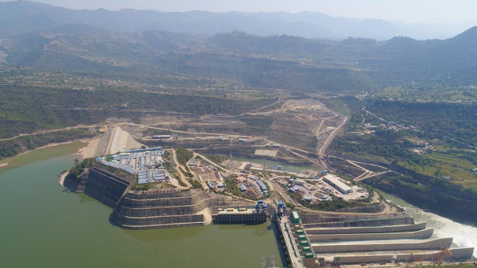 Aerial photo shows a view of Karot Hydropower Plant in Pakistan's eastern Punjab Province, April 7, 2022. /Xinhua