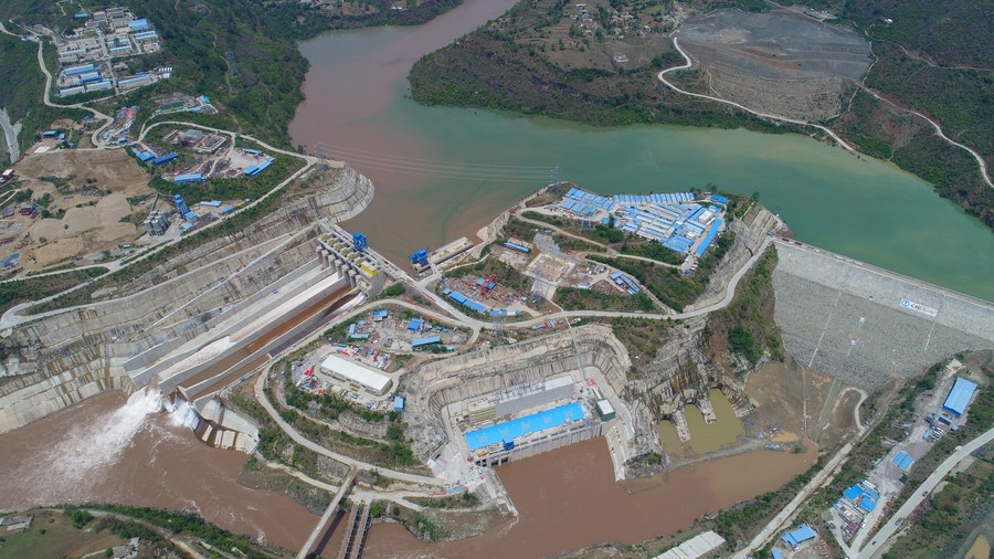 Aerial photo shows a view of Karot Hydropower Plant in Pakistan's eastern Punjab Province, June 22, 2022. /CTG