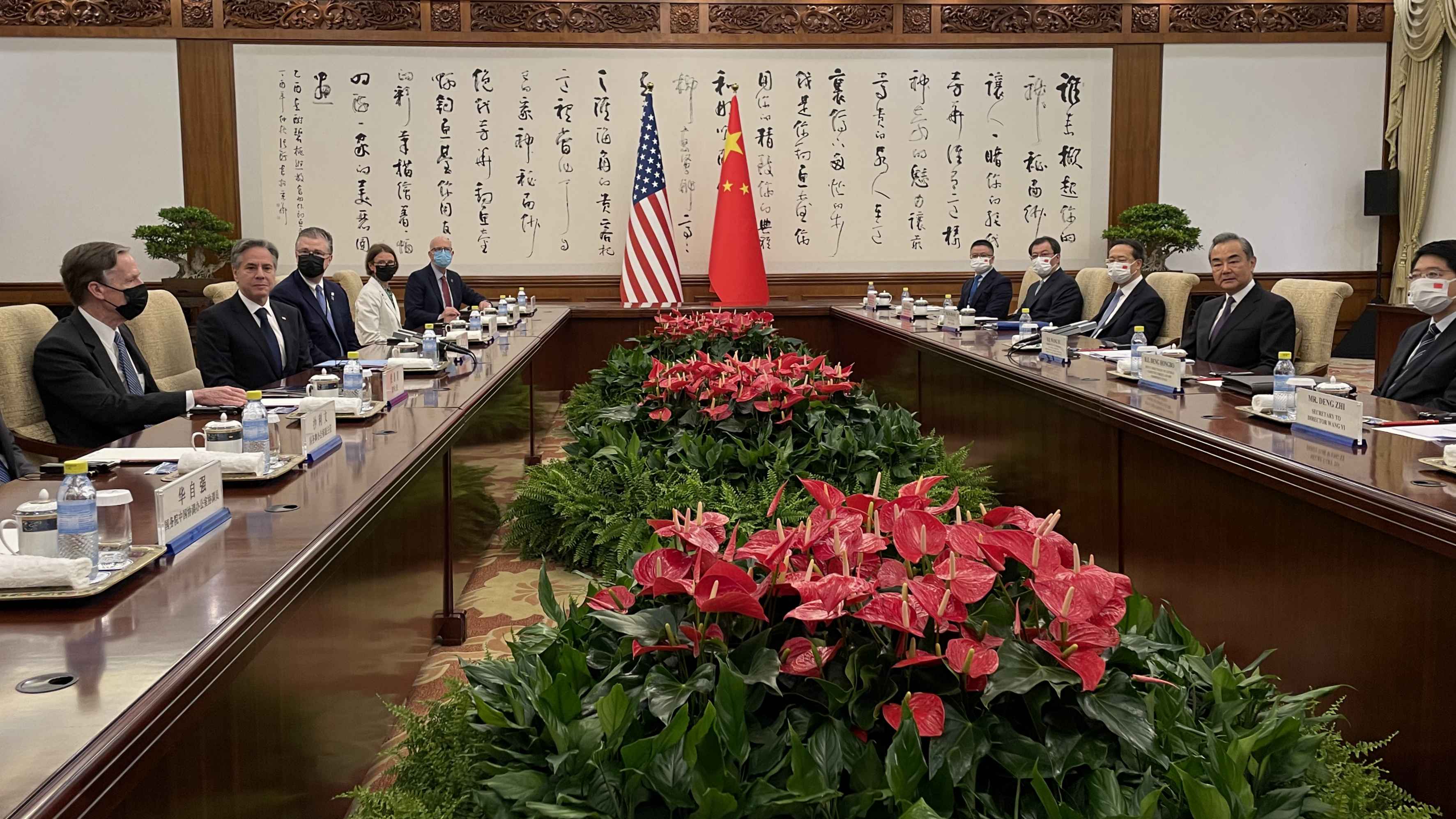 Senior Chinese diplomat Wang Yi (2nd R) meets with U.S. Secretary of State Antony Blinken (2nd L) in Beijing, China, June 19, 2023. /CGTN
