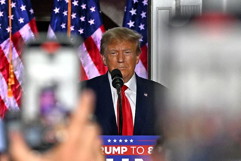 Former U.S. President Donald Trump delivers remarks at Trump National Golf Club Bedminster in Bedminster, New Jersey, U.S., June 13, 2023. /CFP