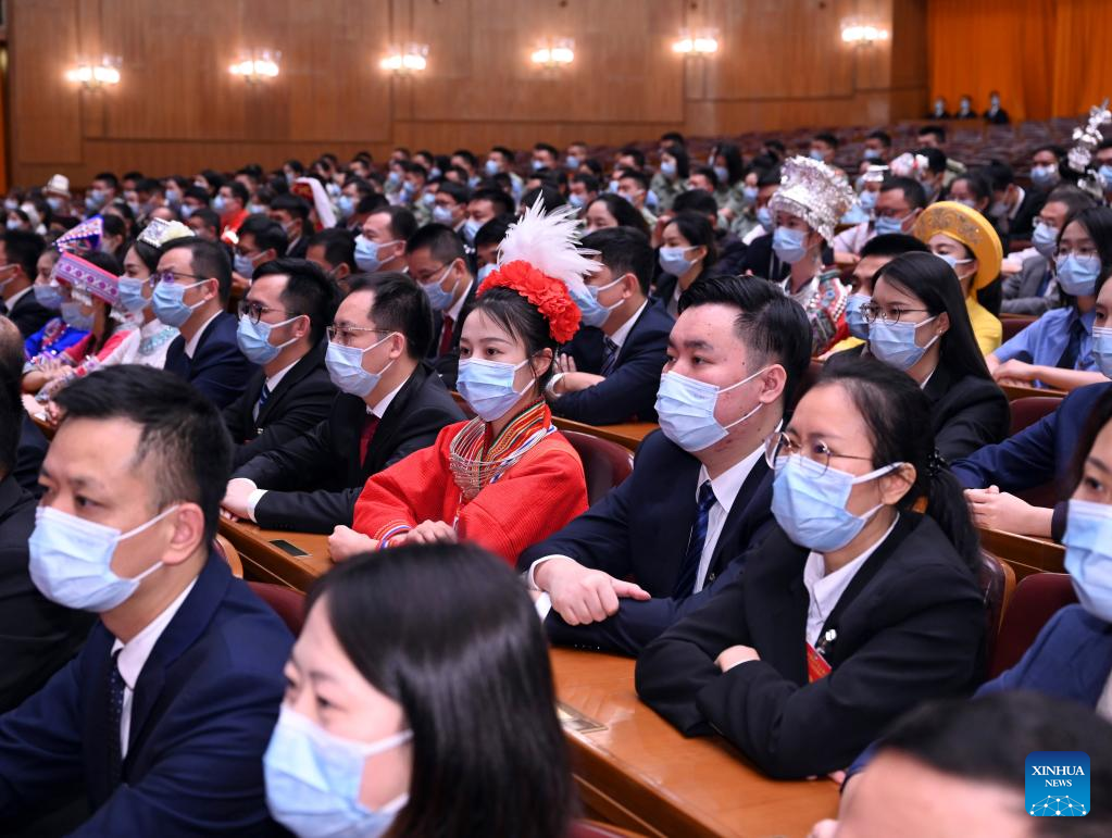 The 19th national congress of the Communist Youth League of China concludes at the Great Hall of the People in Beijing, China, June 22, 2023. /Xinhua