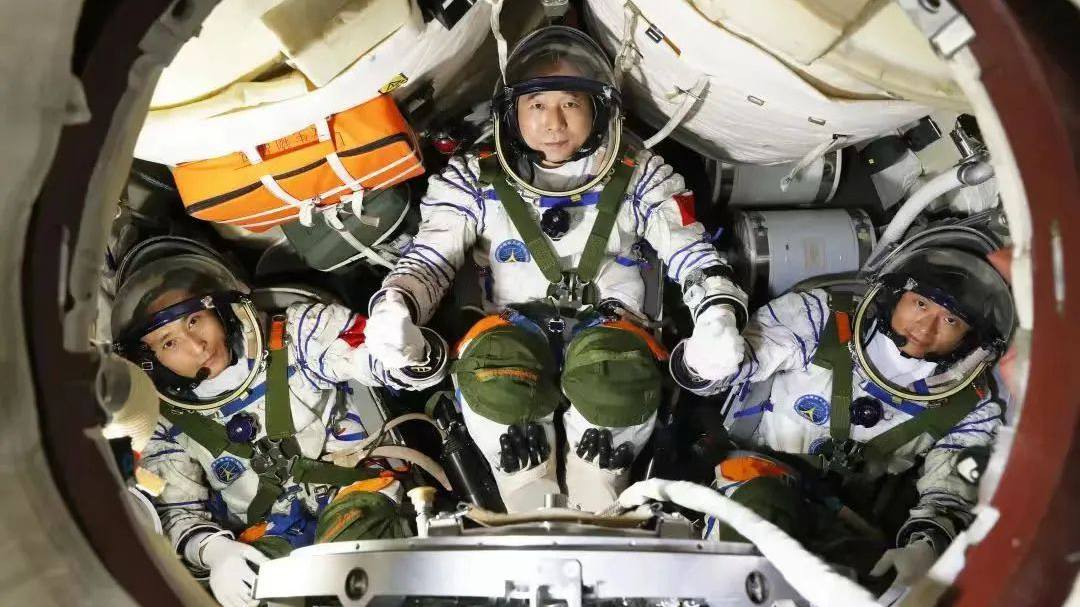 China's Shenzhou-16 crew: Zhu Yangzhu (L), Jing Haipeng (C) and Gui Haichao. /China Manned Space Agency