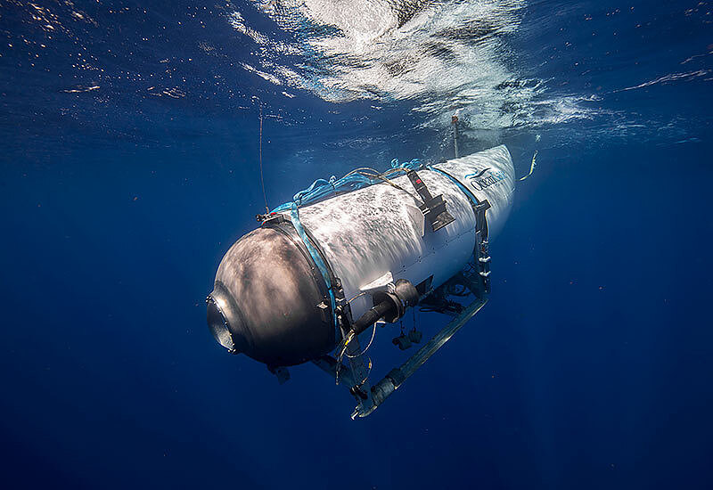 This undated image courtesy of OceanGate Expeditions, shows their Titan submersible beginning a descent. /CFP