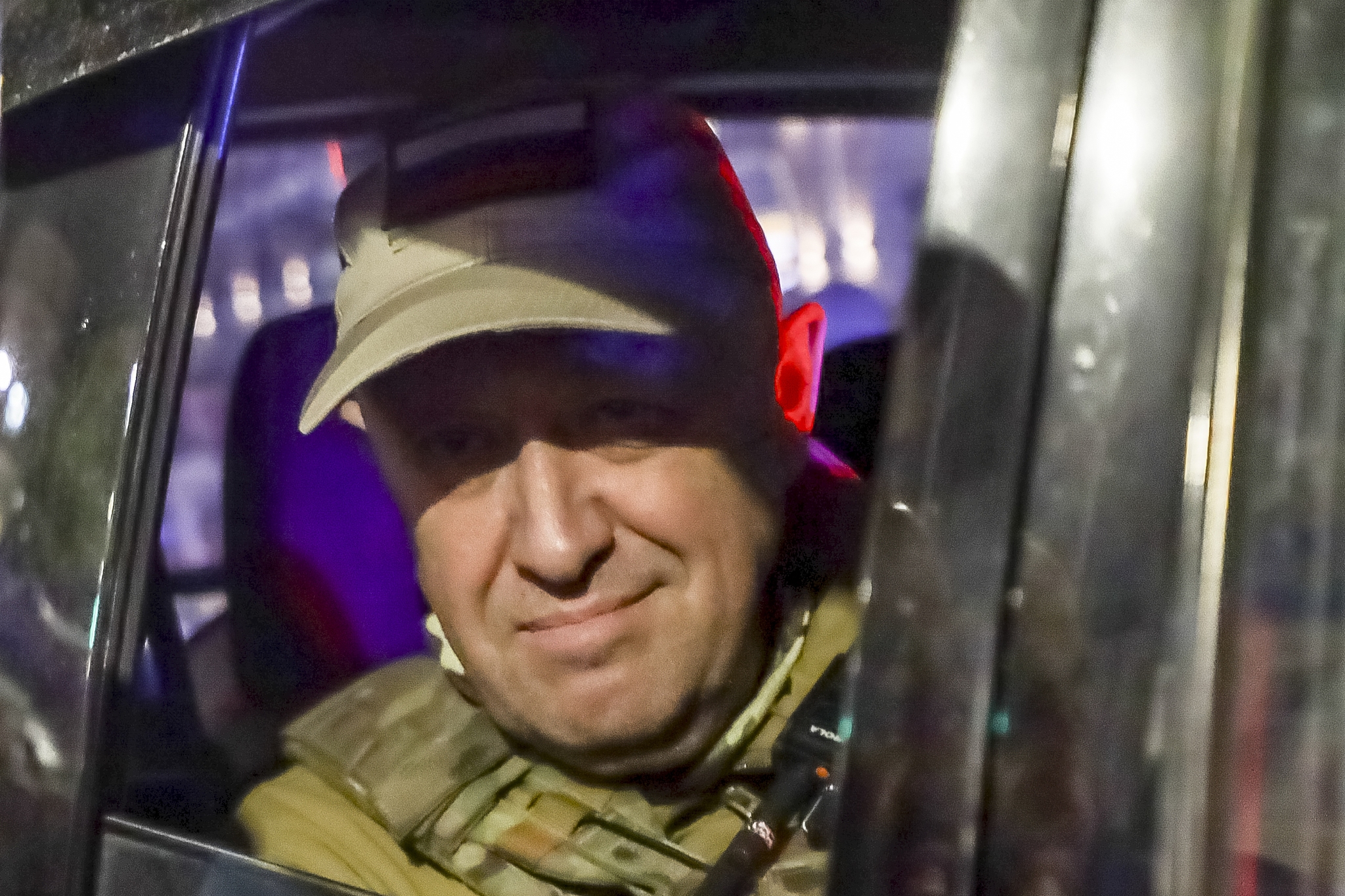 Yevgeny Prigozhin, the owner of the Wagner Group private military company, looks out from a military vehicle on a street in Rostov-on-Don, Russia, June 24, 2023, leaving an area of the headquarters of the Southern Military District. /CFP 