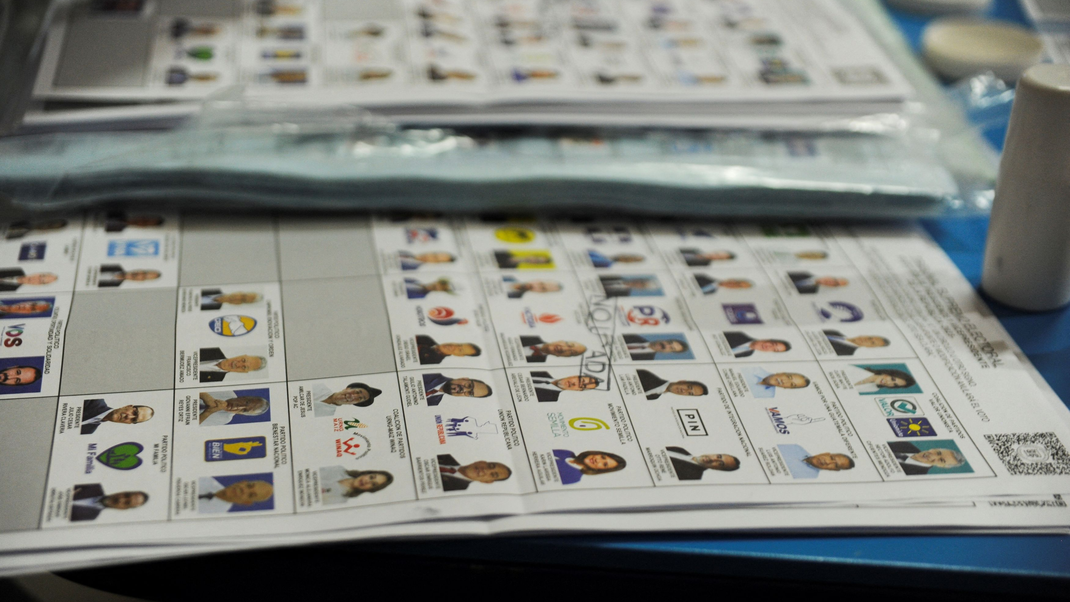 A view of marked ballots as ballots are counted at a polling station on the day of the first round of Guatemala's presidential election in Guatemala City, Guatemala, June 25, 2023. /Reuters