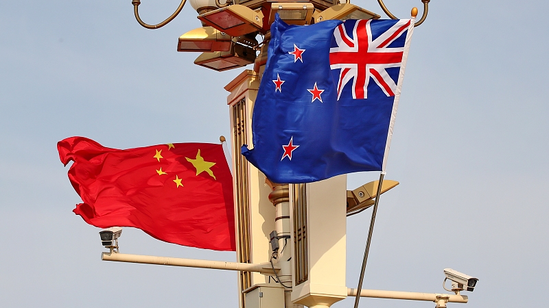 The flags of China and New Zealand, Beijing, China, June 25, 2023. /CFP