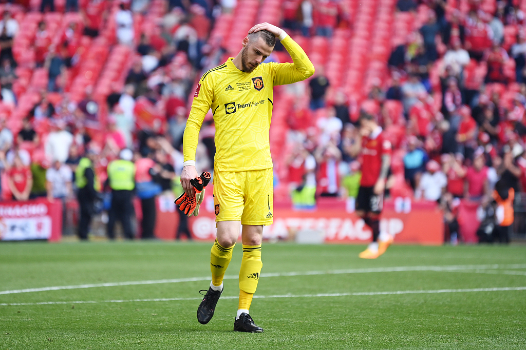Goalkeeper David de Gea of Manchester United during the FA Cup final against Manchester City at Wembley Stadium in London, England, June 3, 2023. /CFP 