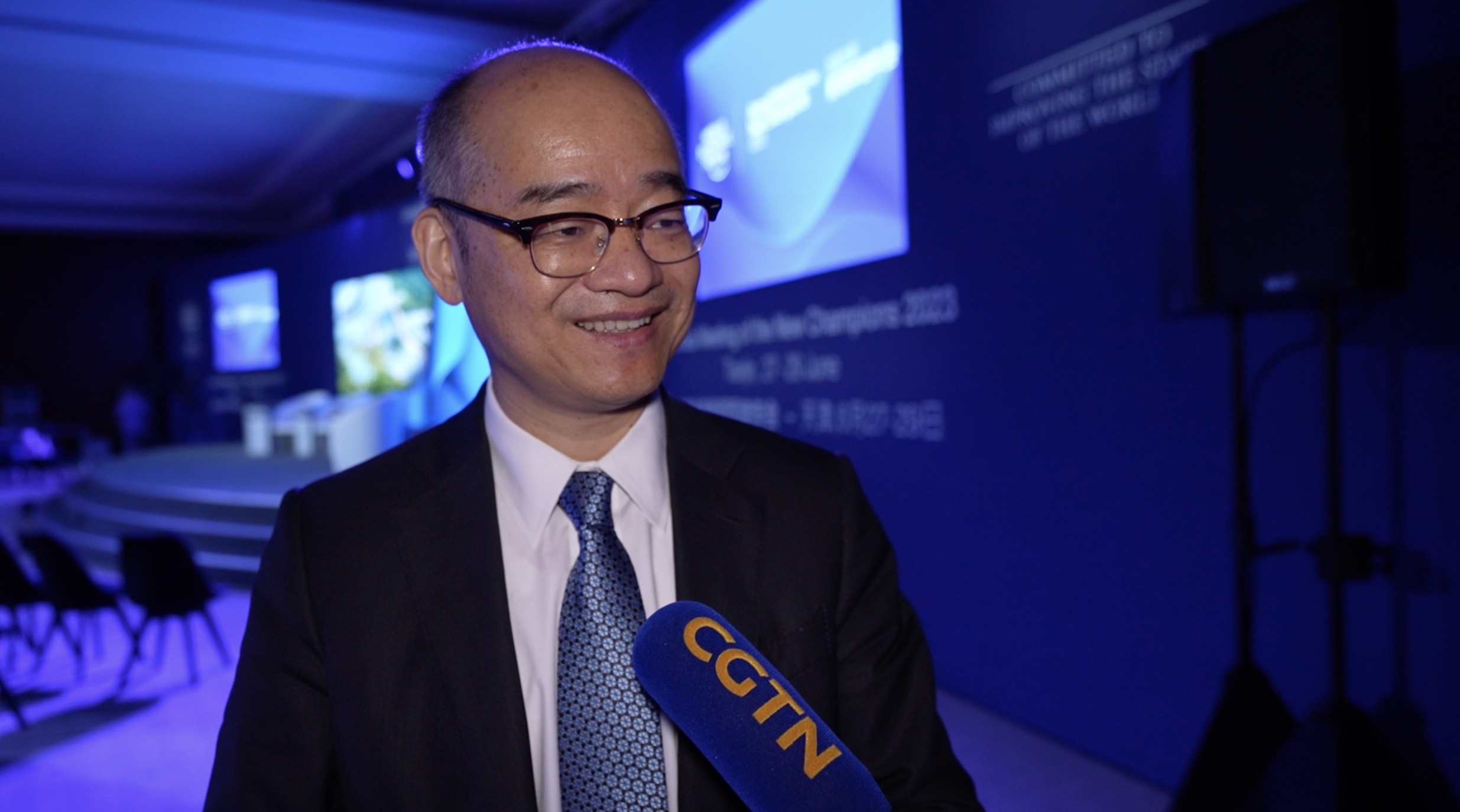 William Yu, president of Honeywell China, is interviewed after the subforum themed 