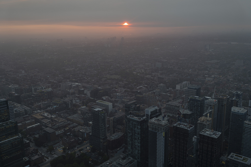 Smoke from wildfires in the provinces of Quebec and Nova Scotia is seen on June 28, 2023 in Toronto, Canada. /CFP