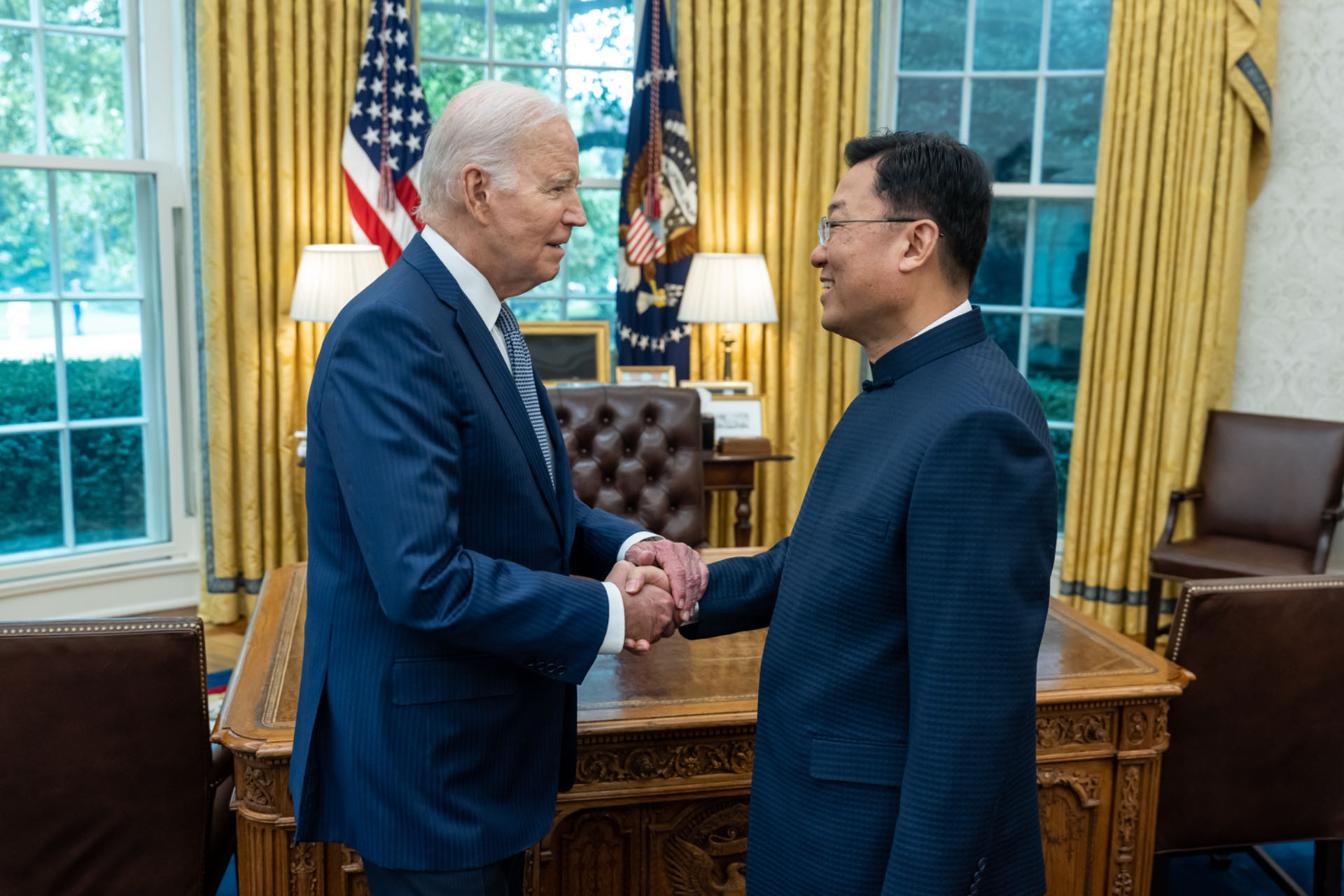 U.S. President Joe Biden accepts the Letter of Credence of China's new ambassador to the U.S., Xie Feng, at the White House, June 30, 2023. /The Chinese Embassy in the United States