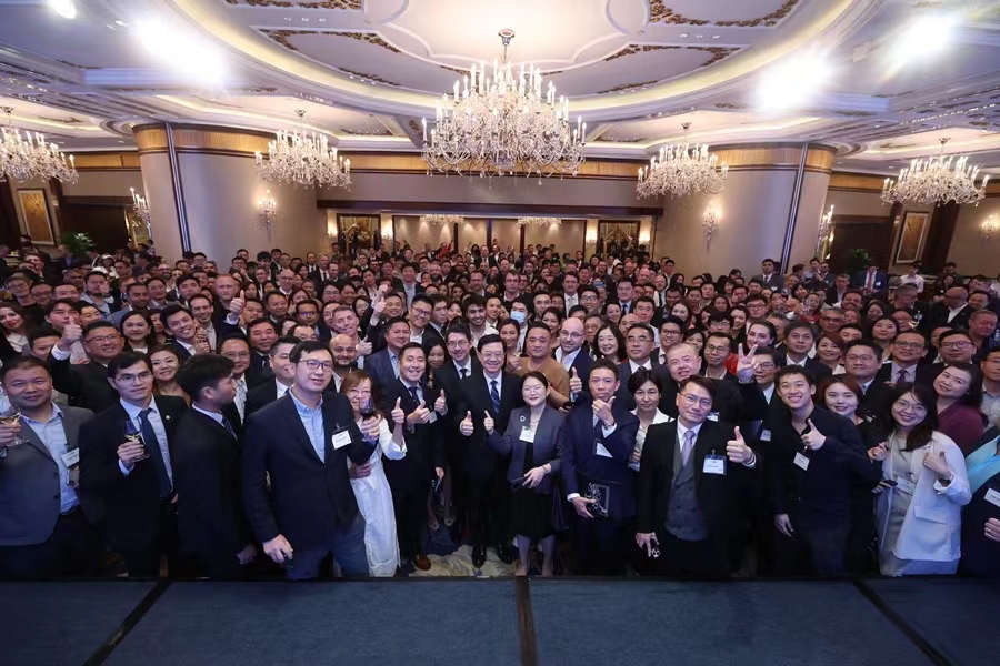 Over 400 senior representatives from various sectors of the Chinese mainland and foreign companies attend the reception held by InvestHK and hosted by HKSAR Chief Executive John Lee Ka-chiu in south China's Hong Kong, June 15, 2023. /InvestHK