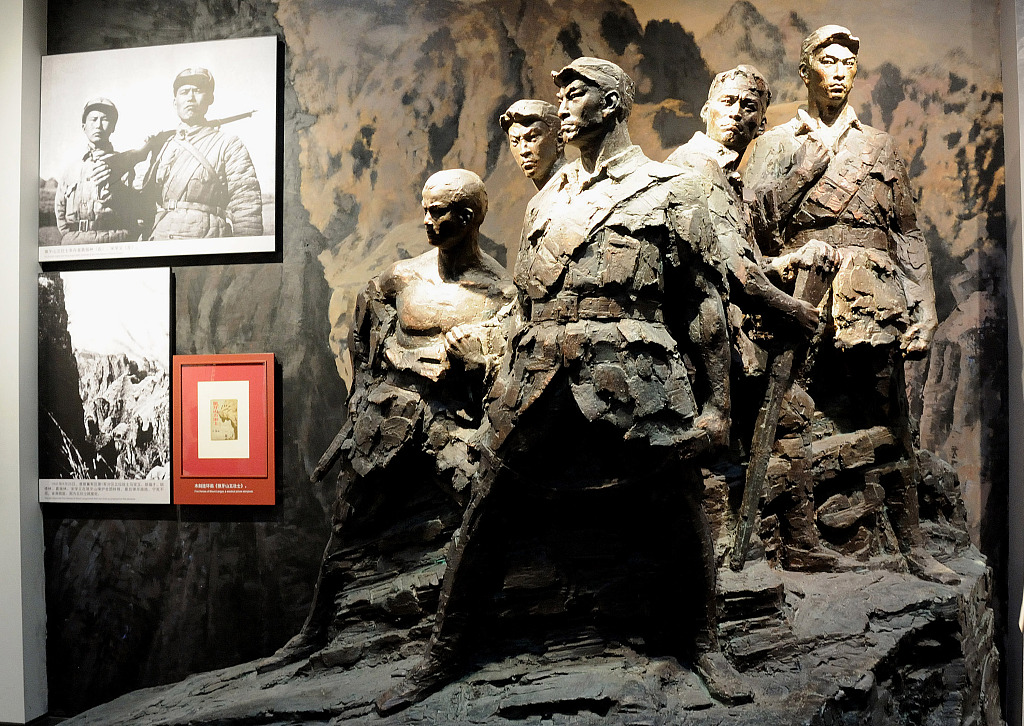 The sculpture of the Five Heroes displayed at the Museum of the War of the Chinese People's Resistance Against Japanese Aggression in Beijing, July 8, 2015. /CFP