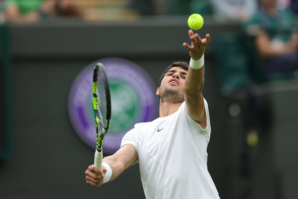 Spain's Carlos Alcaraz during the first round of the Championships Wimbledon at All England Lawn Tennis and Croquet Club in London, England, July 4, 2023. /CFP