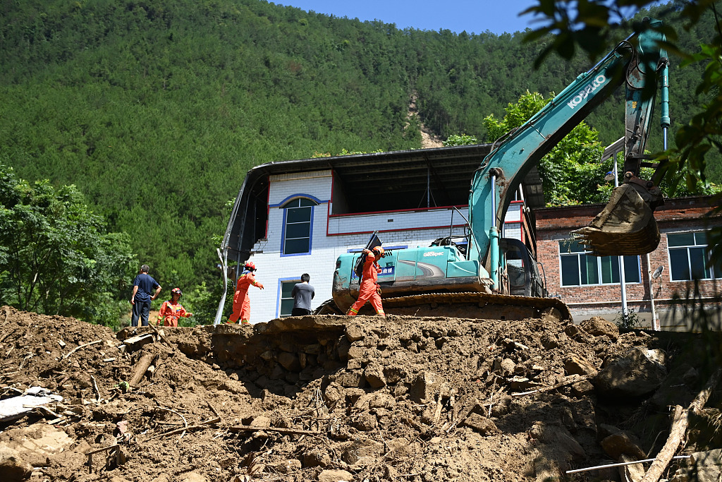 The landslide area in a village of Chongqing's Wanzhou District, July 5, 2023. /CFP