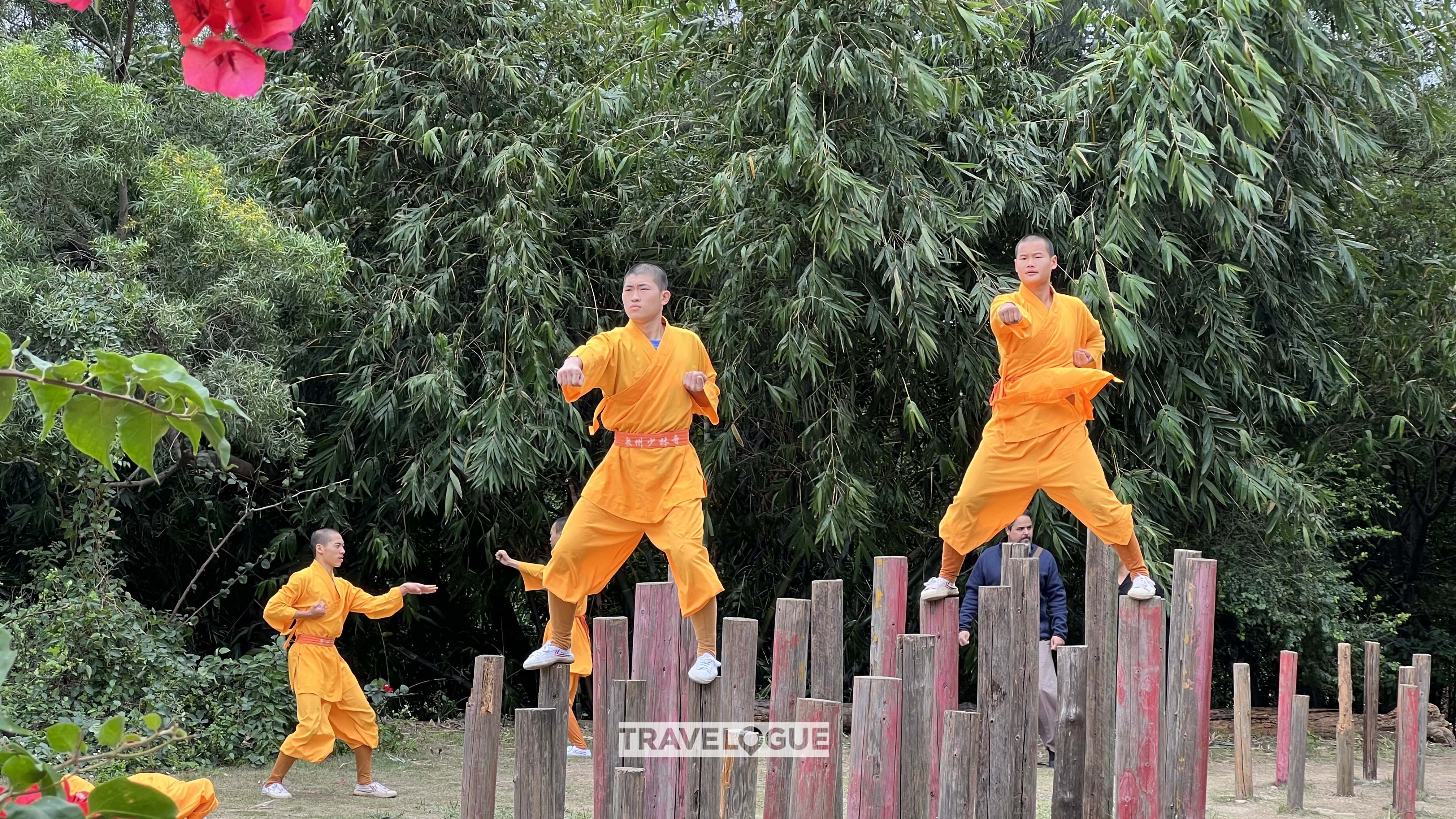 Two kung fu masters practice the Wuzu Fist in Quanzhou, Fujian Province. /CGTN