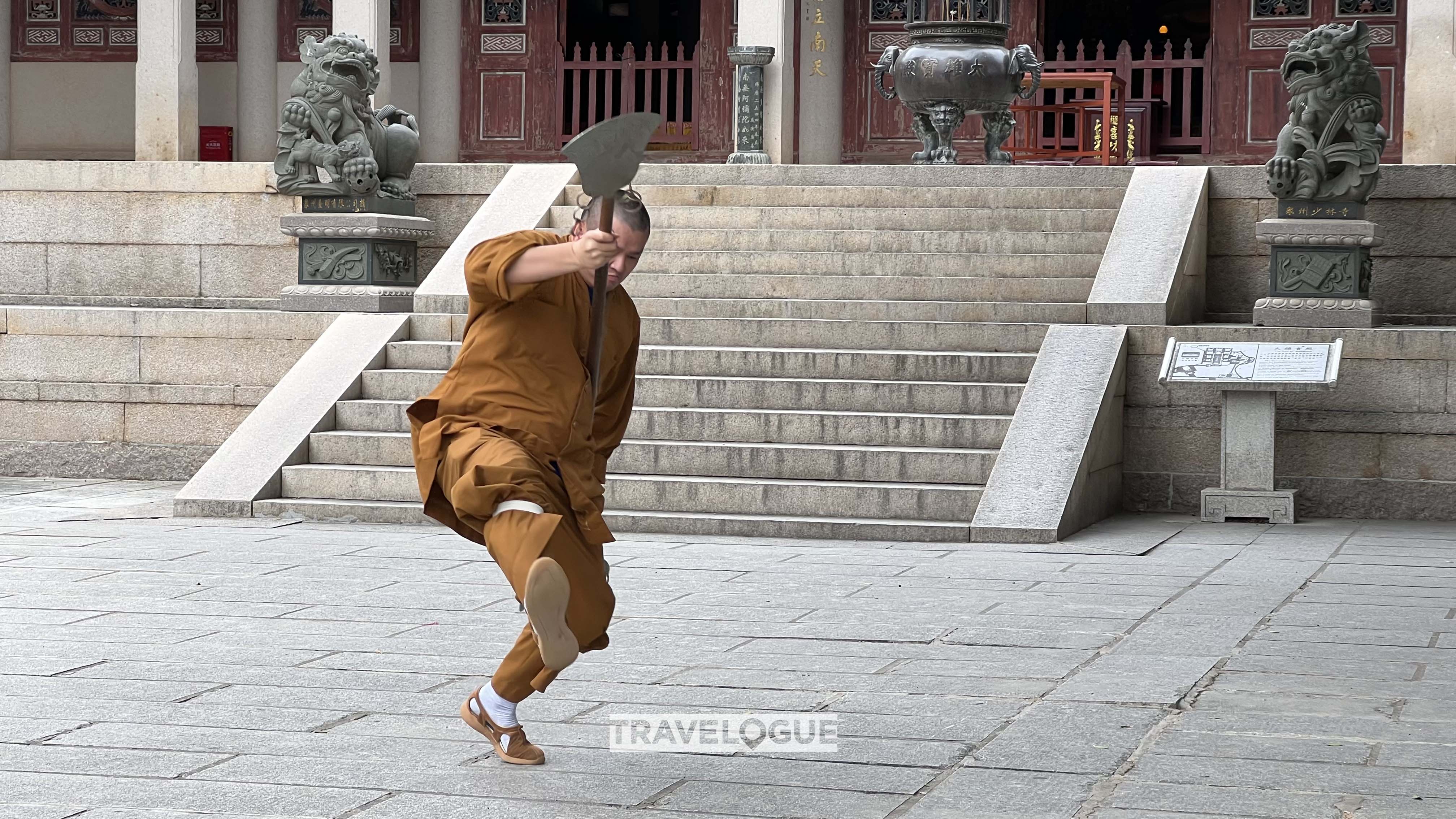 A kung fu master practices the Wuzu Fist in Quanzhou, Fujian Province. /CGTN