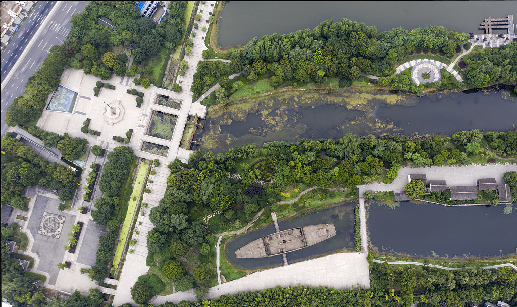 Photo taken on July 9, 2022 shows a view of Nanjing Zheng He Treasure Ship Ruins Park in Nanjing, east China's Jiangsu Province. /CFP