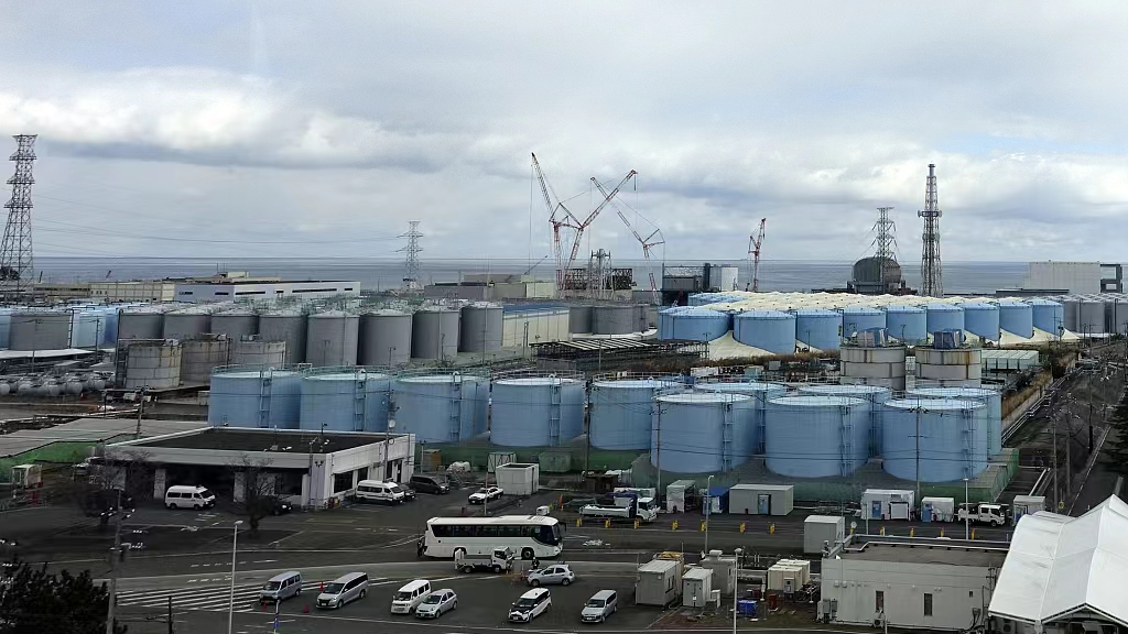 About 1,000 huge tanks holding radioactive wastewater at the Fukushima Daiichi nuclear power plant, operated by Tokyo Electric Power Company Holdings, in Okuma town, northeastern Japan, February 22, 2023. /CFP