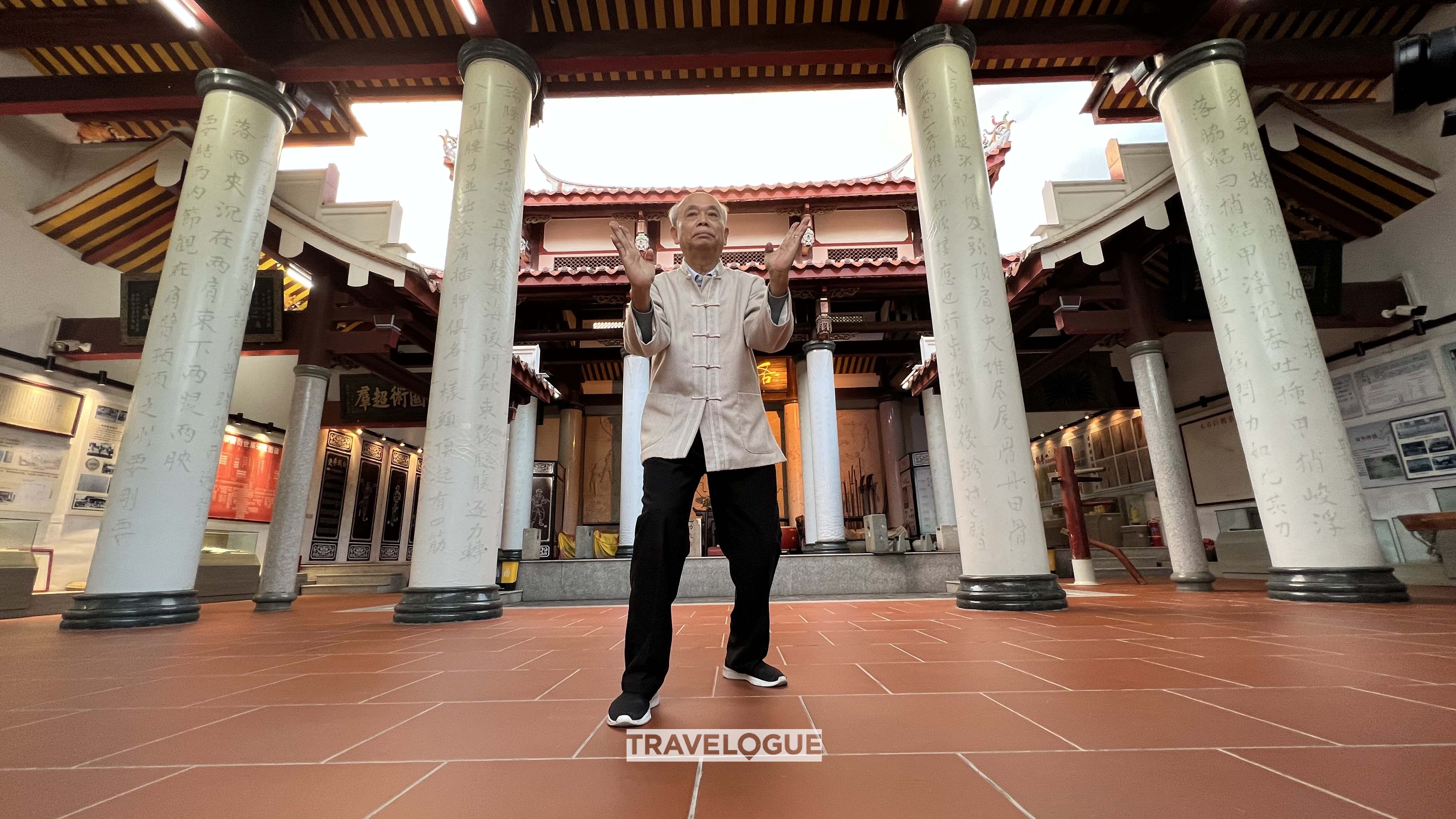 A kung fu master practices the White Crane Fist in Quanzhou, Fujian Province. The White Crane Fist is an example of a kung fu style inspired by wildlife. /CGTN