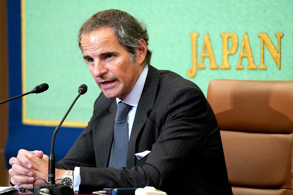IAEA Director General Rafael Grossi speaks during a press conference at the Japan National Press Club in Tokyo, Japan, July 7, 2023. /CFP