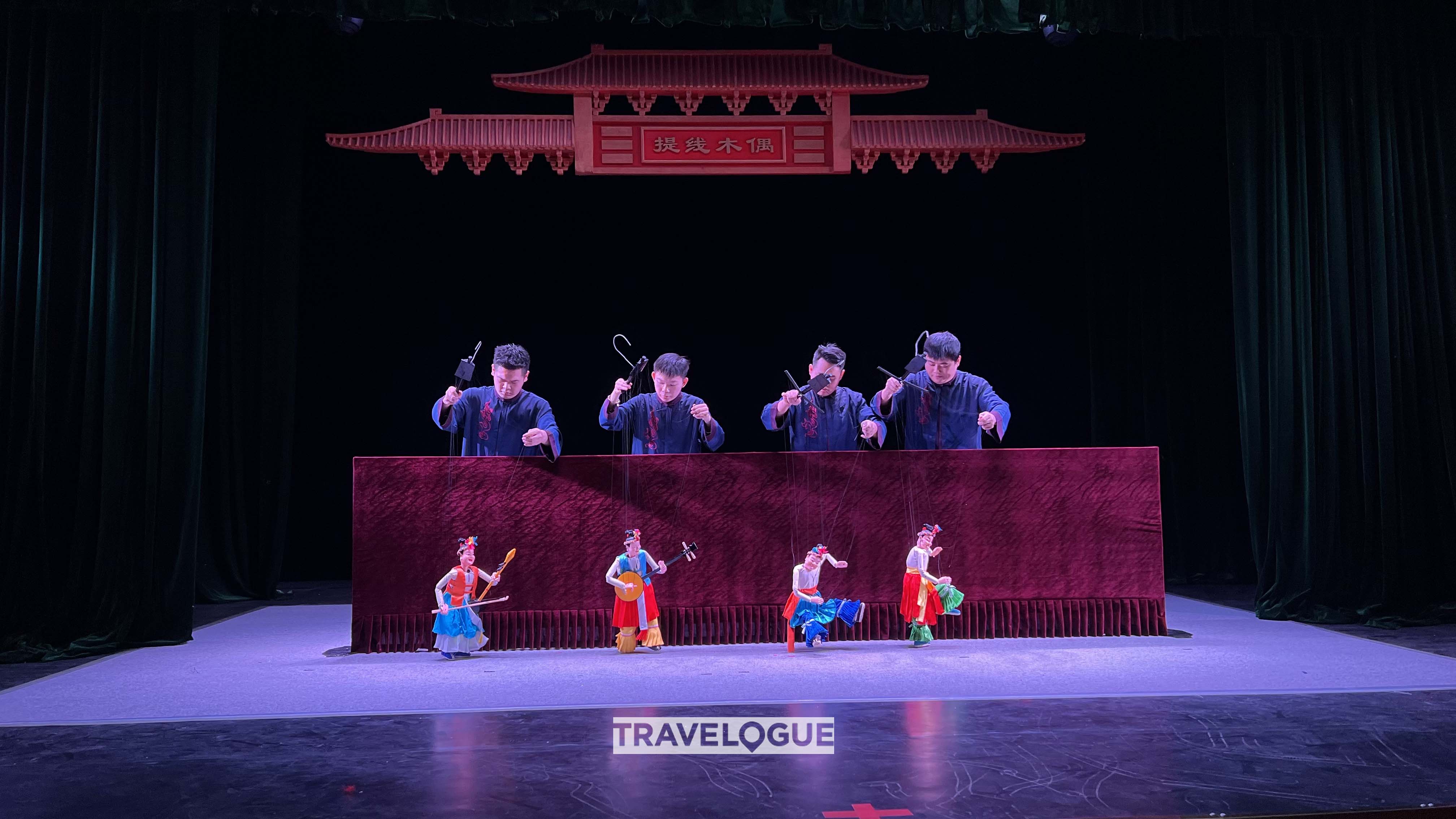 Puppeteers practise at a theater in Quanzhou, Fujian Province in this undated photo. /CGTN