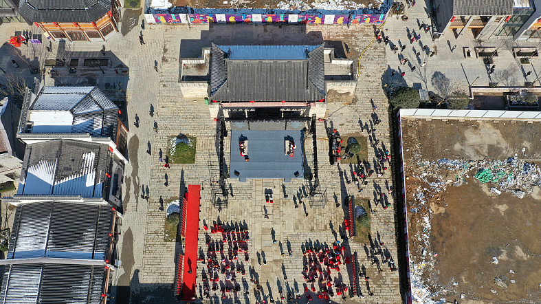 An aerial photo shows a panorama of the Ancient City of Wuhu, Anhui Province. /CFP