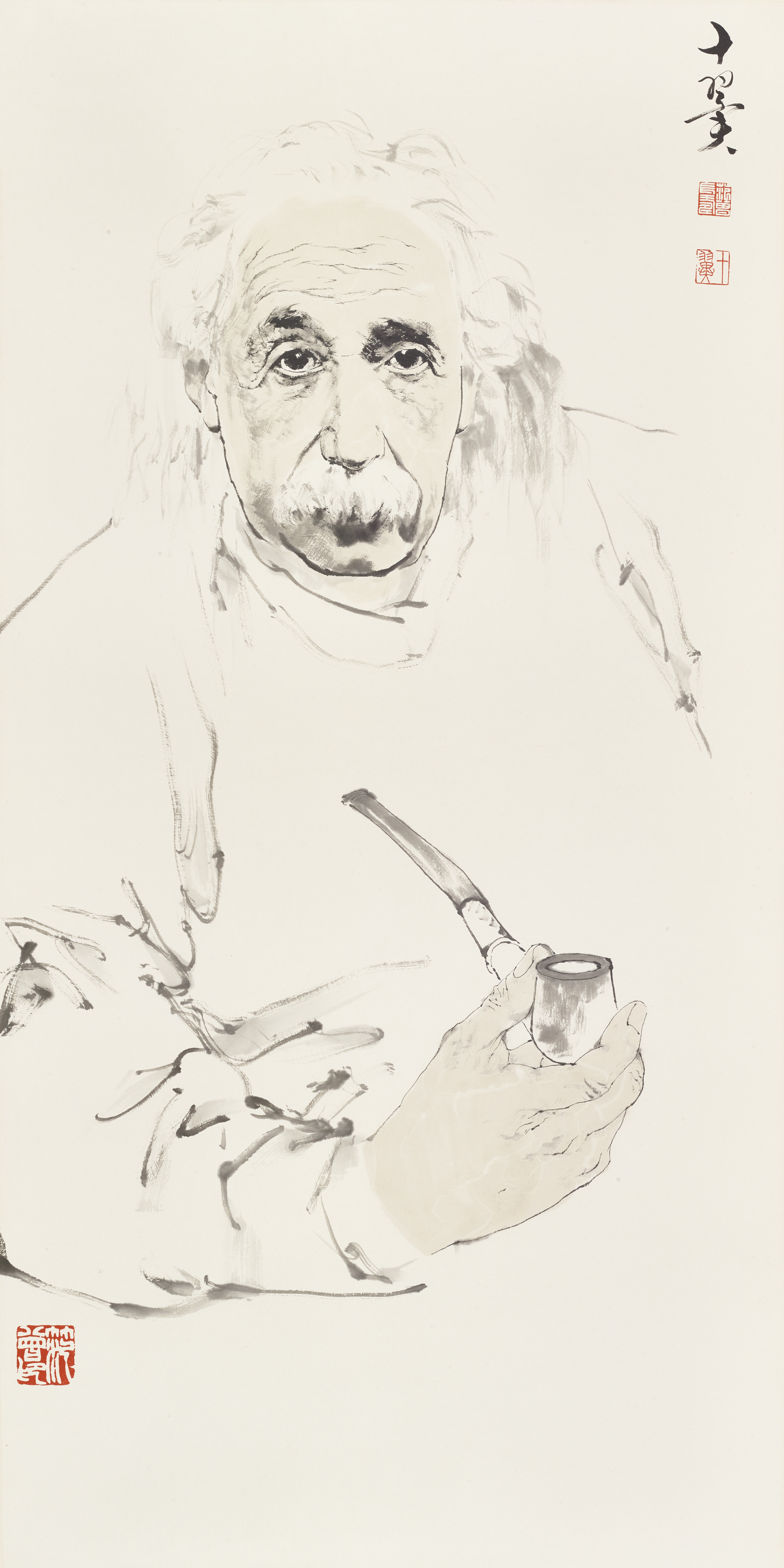 A portrait of Albert Einstein by Fan Zeng. /CGTN