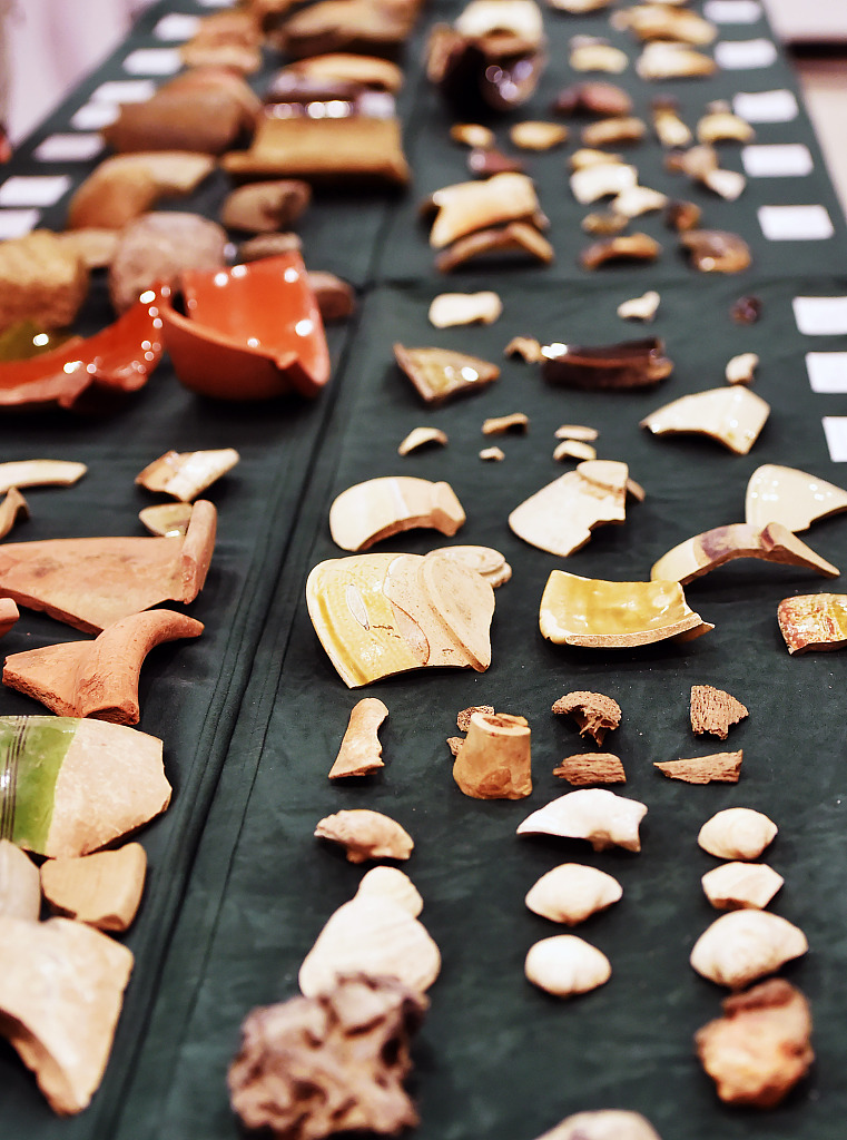 The latest archaeological excavations discovered at the Hengshui section of the Grand Canal, located in Hengshui, Hebei Province, were showcased at an Archaeological Symposium on July 8, 2023. /CFP